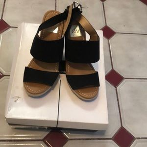 Black suede wedge Heels